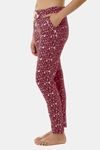 Amante Cotton Elastane Loungewear Bottom - Burgundy Coffee Print — thumbnail 2